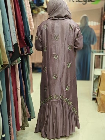 Organaza coat model with dmc stone abaya - Image 3