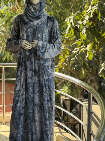 Tye dye printed abaya - Image 3