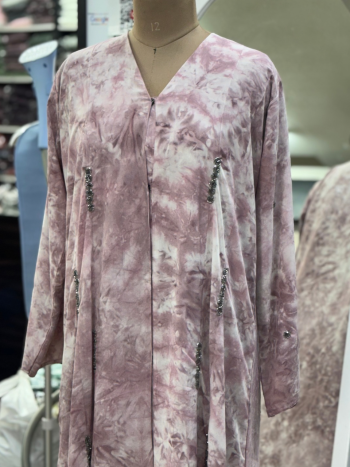 Tye dye printed abaya - Image 7