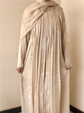 Oraganza pleated hand work abaya - Image 2